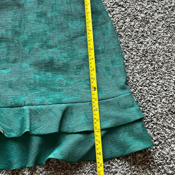Sandro Pencil Skirt Womens 3 Green Tiered Layered Ruffled Dainty Spring Coquette - Picture 6 of 7